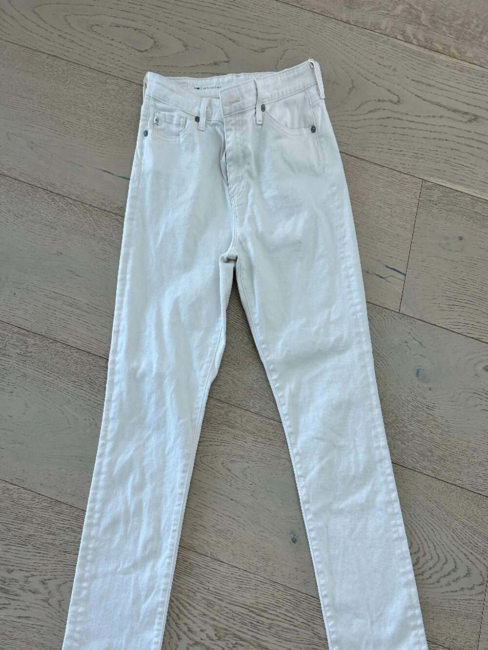AG Mari High Rise Slim Straight Jeans.